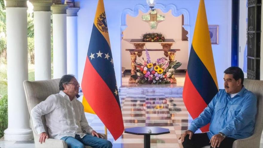 El presidente de Venezuela, Nicolás Maduro, recibió a su par de Colombia, Gustavo Petro, en Caracas (capital), 23 de enero de 2023.