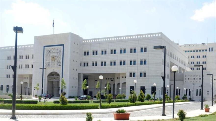 Fachada del edificio del Ministerio de Asuntos Exteriores y Expatriados de Siria.
