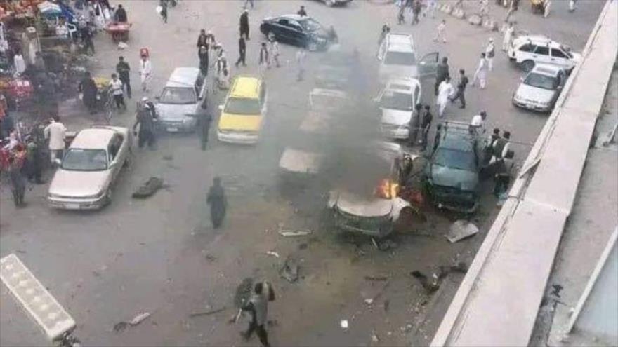 Escena de la explosión frente a la Cancillería de Afganistán, en Kabul, la capital, 27 de marzo de 2023.
