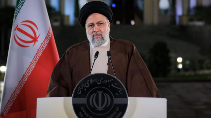 El presidente de Irán, Ebrahim Raisi, en un mensaje televisión en ocasión del Año Nuevo persa (Noruz).