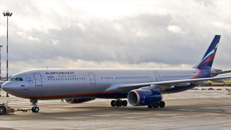 Un Airbus A330-300 de la aerolínea rusa Aeroflot.