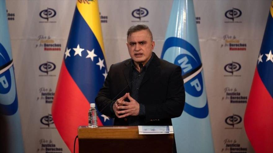 El fiscal general de Venezuela, Tarek William Saab, en una conferencia de prensa en Caracas, 5 de abril de 2023.