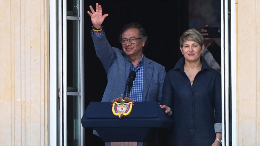 Gustavo Petro durante conmemoración del Día Internacional de los Trabajadores, Bogotá, 1 de mayo de 2023.