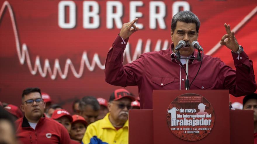 El presidente de Venezuela, Nicolás Maduro, durante la conmemoración por el Día Internacional del Trabajador, Caracas, 1 de mayo de 2023. (Foto: EFE)

