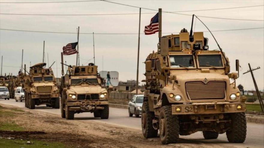 Una vista de convoy militar de EE.UU. en Siria.