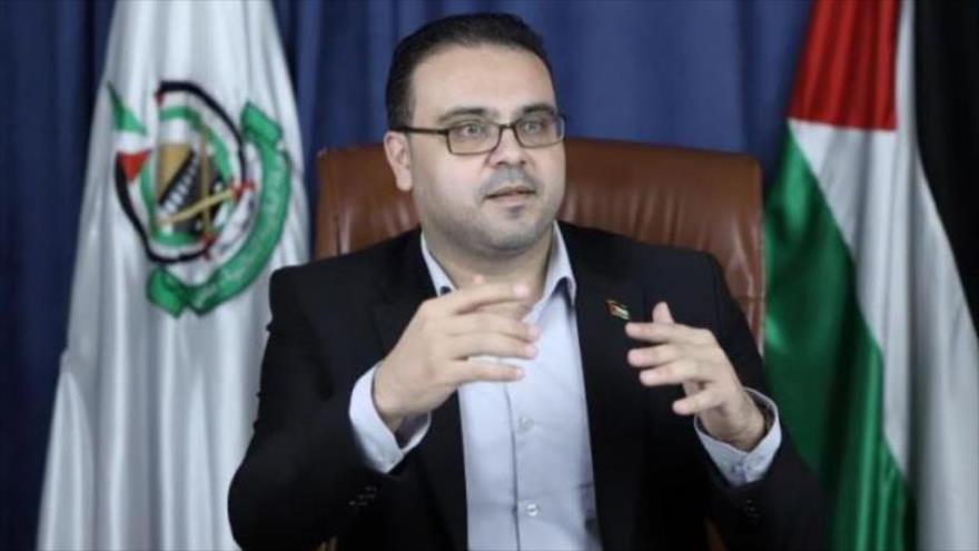 El portavoz del Movimiento de Resistencia Islámica de Palestina (HAMAS), Hazem Qasem. 