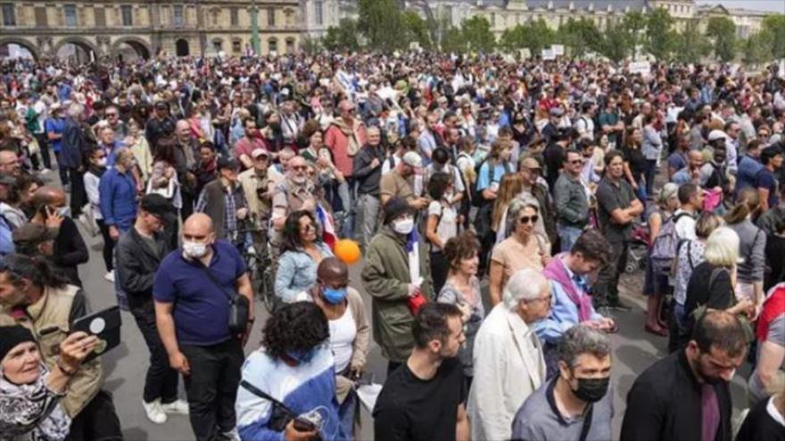 Los franceses protestan en París en apoyo al pueblo palestino