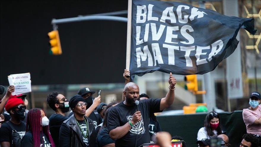 Una marcha de Black Lives Matter (Las vidas de los negros importan) en Nueva York, 7 de junio de 2020.