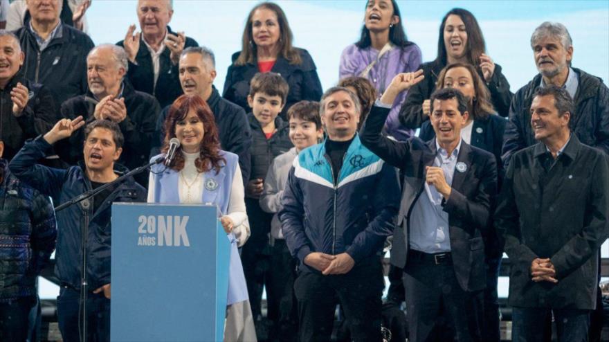 Vicepresidenta de Argentina, Cristina Fernández, en acto de homenaje a los 20 años de la asunción de Néstor Kirchner. (Foto: Télam)