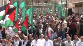 Gazatíes marchan en apoyo a la bendita Mezquita Al-Aqsa 