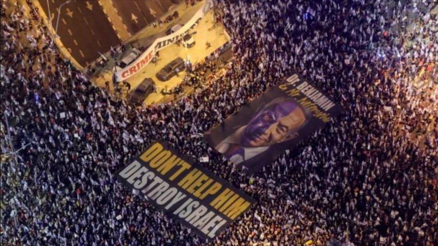 230 000 israelíes protagonizan 21.ª semana de protestas anti-Netanyahu