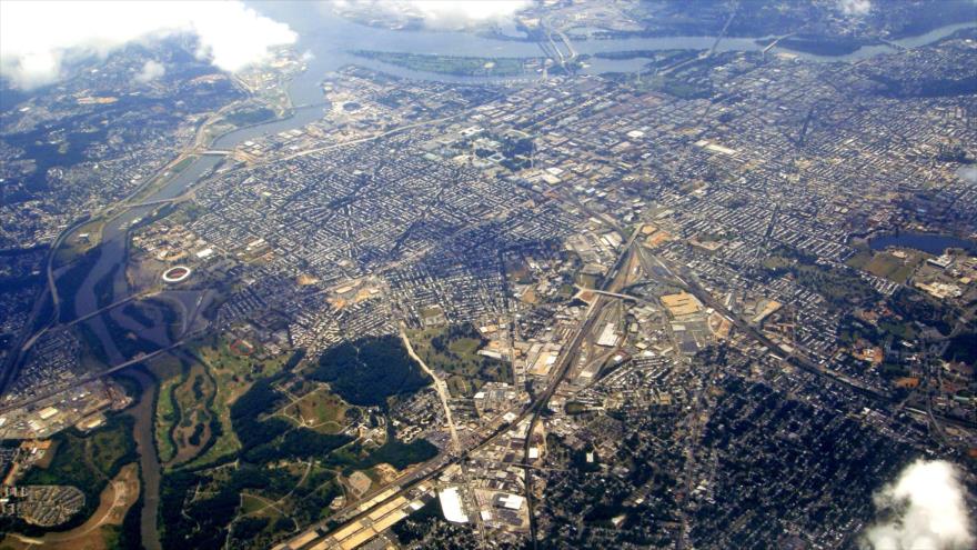 Una vista aérea de Washington DC