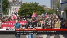 Protestas contra reforma de pensiones del presidente de Francia - Noticiero 17:30