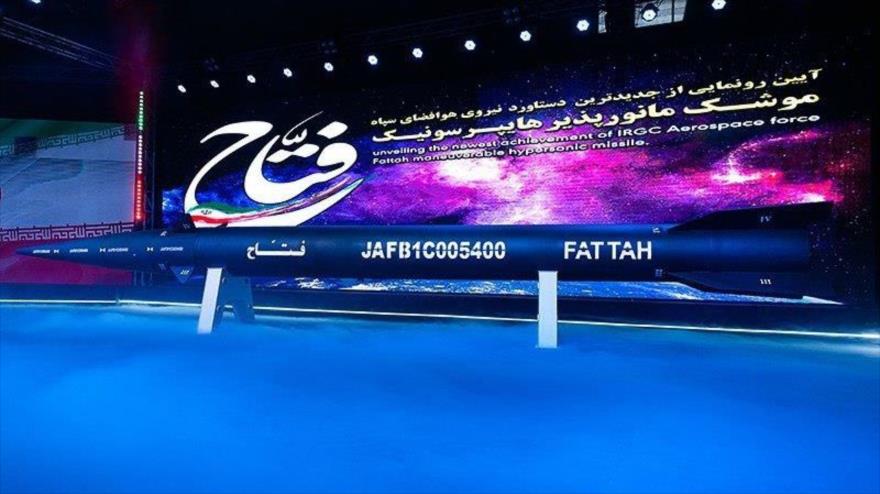 Irán presenta su primer misil hipersónico, denominado Fattah, 6 de junio de 2023.