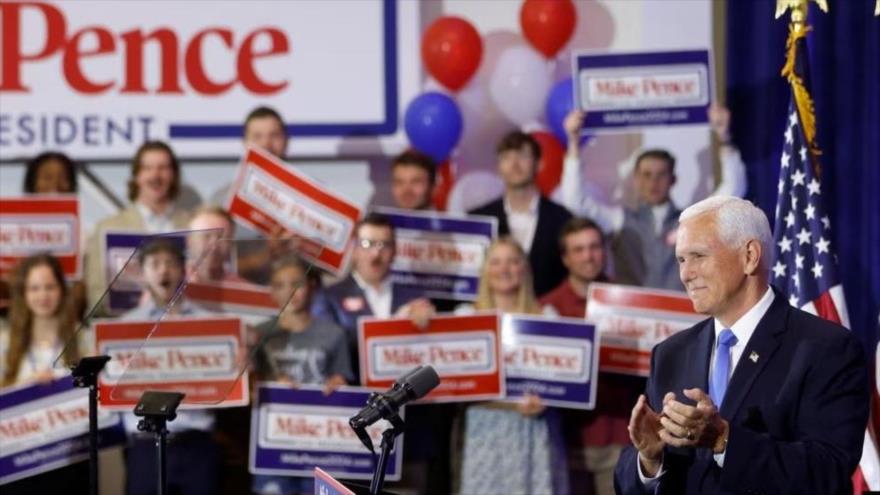 El exvicepresidente de los EE.UU. Mike Pence anuncia públicamente su campaña para la nominación presidencial republicana de los EE.UU. en 2024 en Ankeny, Iowa, el 7 de junio de 2023.
