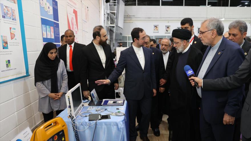 La visita del presidente de Irán, Seyed Ebrahim Raisi, de la Expo Feria Científica, Tecnológica e Industrial Venezuela e Irán en Caracas. 