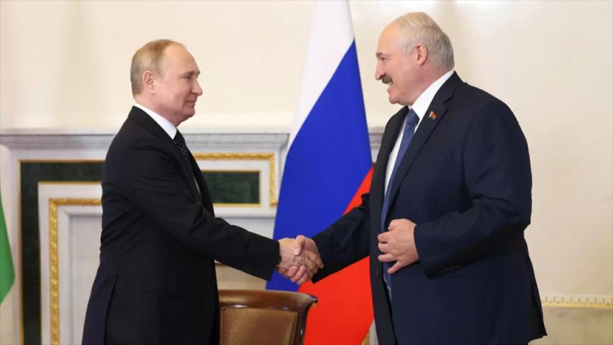 Presidentes de Rusia, Vladímir Putin, y de Bielorrusia, Alexander Lukashenko.