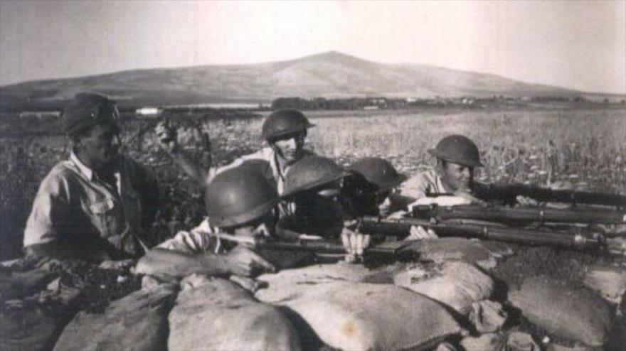 Miembros de la Haganá en Afula en la guerra con los países árabes en 1948.