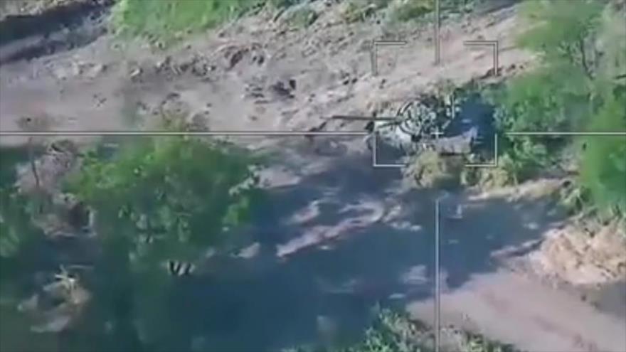 Vídeo: Dron ruso hizo explotar un tanque ucraniano en Donetsk