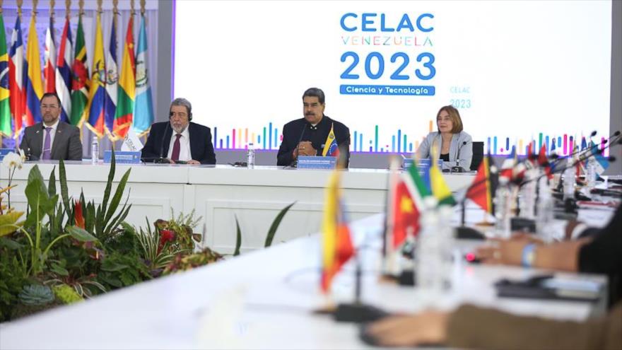 Presidente de Venezuela, Nicolás Maduro, durante una reunión de ministros de la Celac, en Caracas, 26 de junio de 2023.