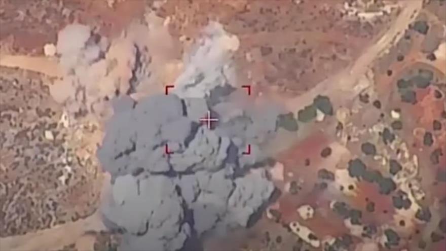 Vídeo: Siria destruye posiciones terroristas con apoyo de Rusia