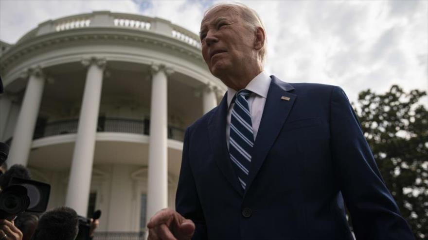 El presidente de EE.UU., Joe Biden, habla con la prensa el jardín sur de la Casa Blanca, 28 de junio de 2023.