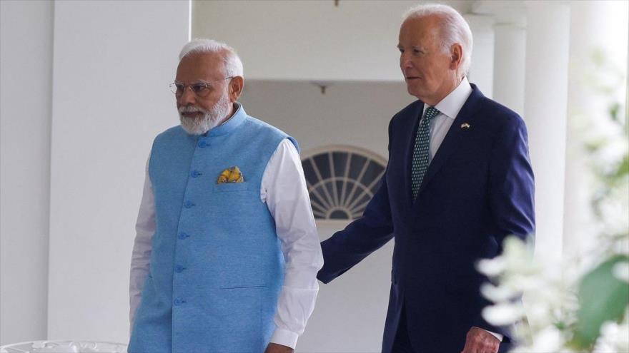 El presidente de EE.UU., Joe Biden y el primer ministro de la India, Narendra Modi en Washington, 22 de junio de 2023.