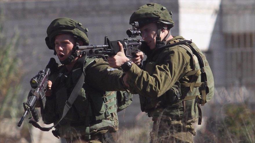 Las tropas israelíes fuertemente armadas.