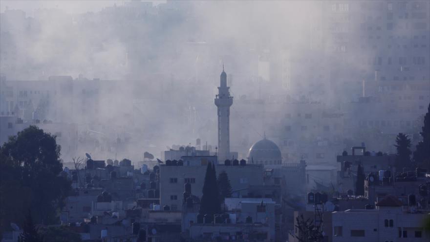 El humo se eleva durante tras agresión militar israelí en Yenín, en la Cisjordania ocupada, 3 de julio de 2023- (Foto: Reuters)