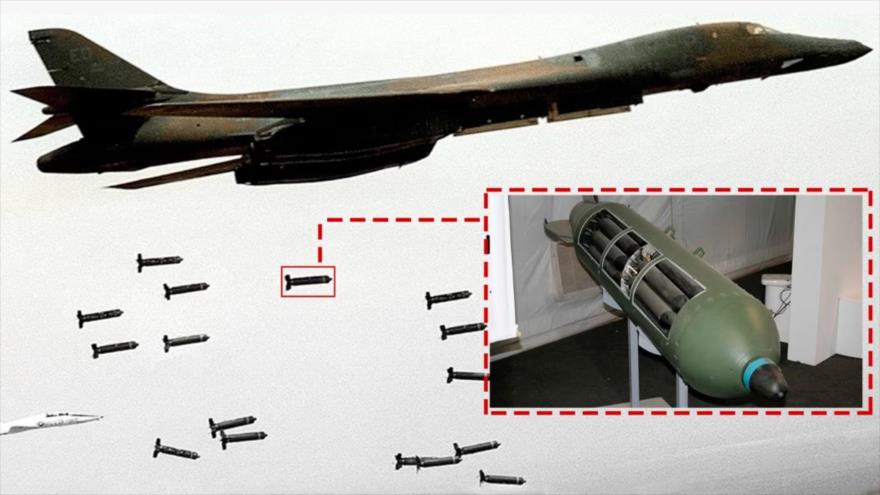 Dentro de cada bomba de racimo hay múltiples artefactos explosivos llamadas submuniciones.