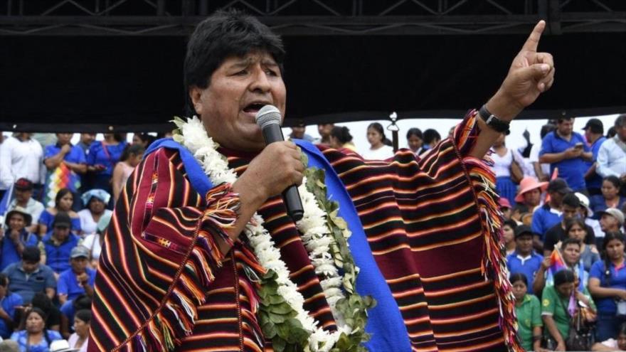 El expresidente boliviano Evo Morales pronuncia un discurso durante una concentración política en Ivirgarzama (Bolivia), 26 de marzo de 2023.