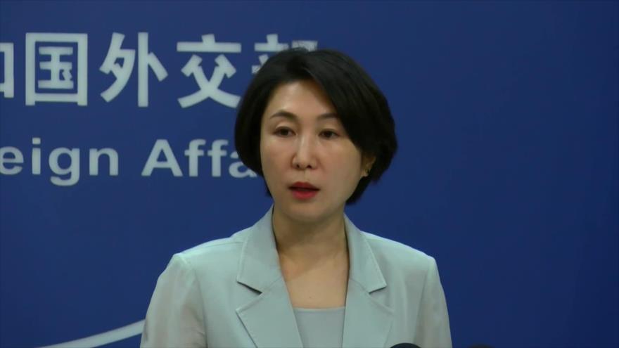 La portavoz del Ministerio de Asuntos Exteriores de China, Mao Ning, habla en una rueda de prensa, 17 de julio de 2023.