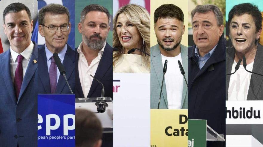 Los candidatos presidenciales de los siete principales partidos al 23 de julio en orden de representación parlamentaria.