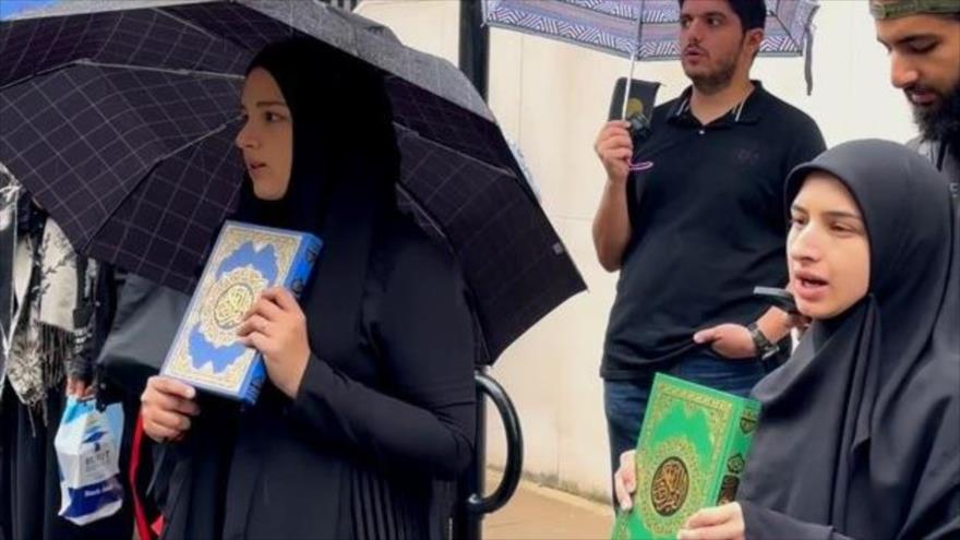 Musulmanes en Londres protestan por profanación del Corán en Suecia