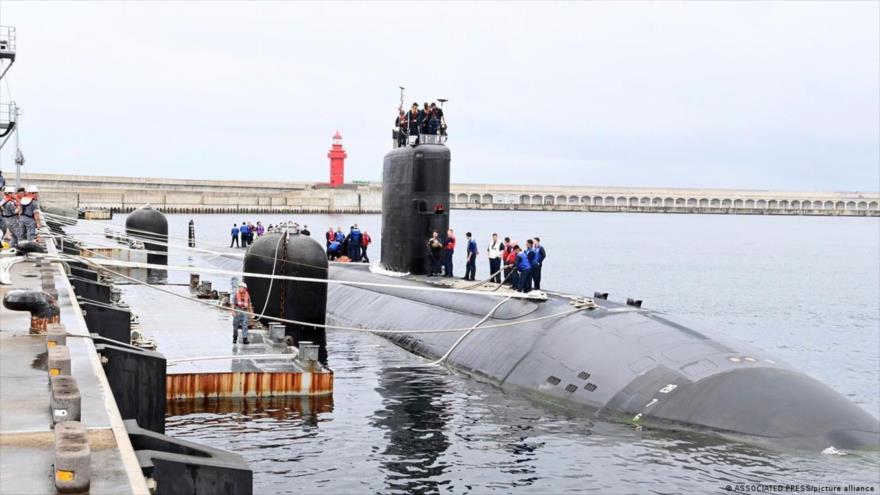 El submarino USS Annapolis en la base naval surcoreana en la isla de Jeju. (Foto: YONHAPNEWS AGENCY)