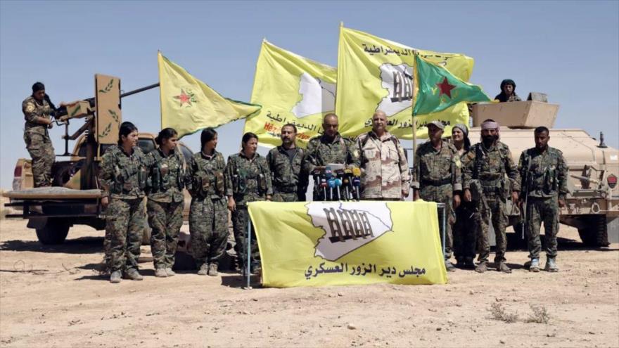 Las Fuerzas Democráticas de Siria en la provincia de Deir Ezzor, en Siria, el 23 de marzo de 2019. 