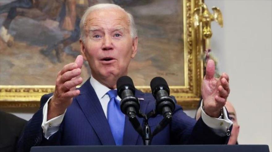 El presidente de EE.UU., Joe Biden, pronuncia un discurso en la Casa Blanca, Washington DC, 30 de agosto de 2023. (Foto: Reuters)