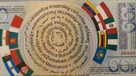 Rusia desafía al dólar y exhibe un billete simbólico de 100 brics