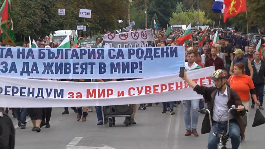 ¡Manos fuera de Ucrania!: Búlgaros denuncian asistencia militar a Kiev