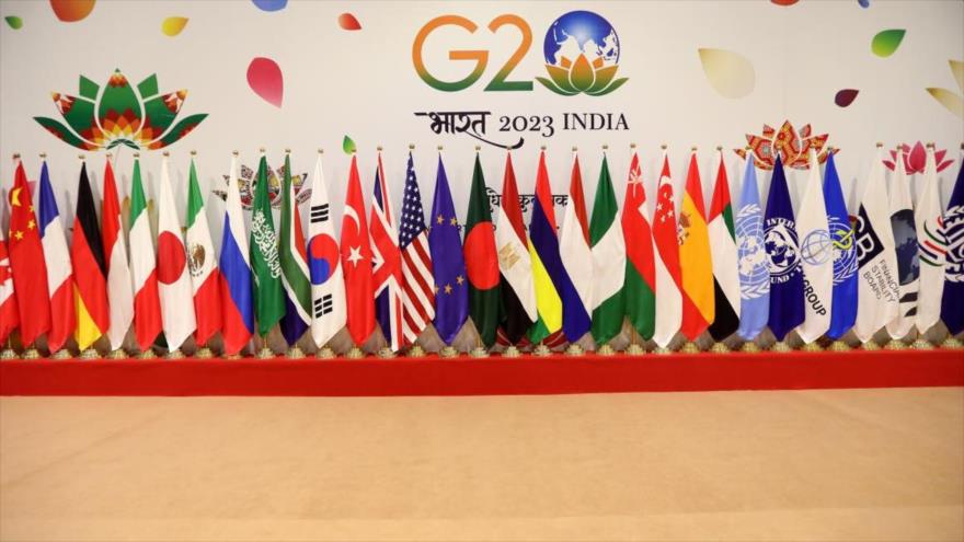 Banderas de los países miembros del Grupo de los Veinte.