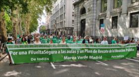 Docentes de Madrid exigen una educación “pública, segura y de calidad”