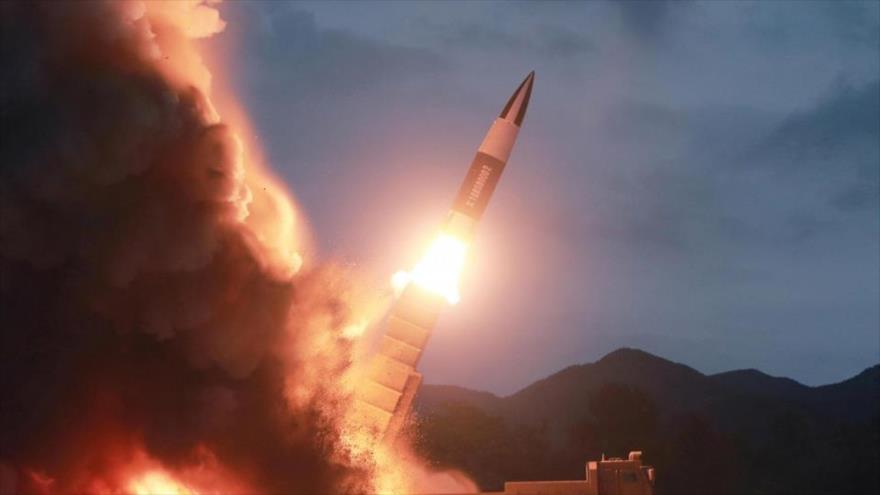 Un proyectil disparado por Corea del Norte. (Foto: KCNA)