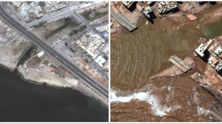 El antes y el después de la catástrofe en Libia en fotos