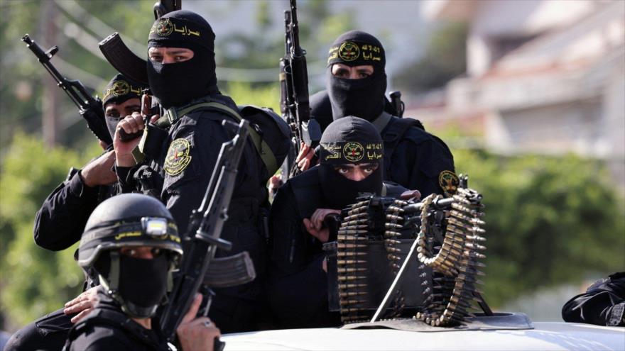 Combatientes del movimiento Yihad Islámica Palestina en un desfile militar en Gaza. (Foto: AFP)