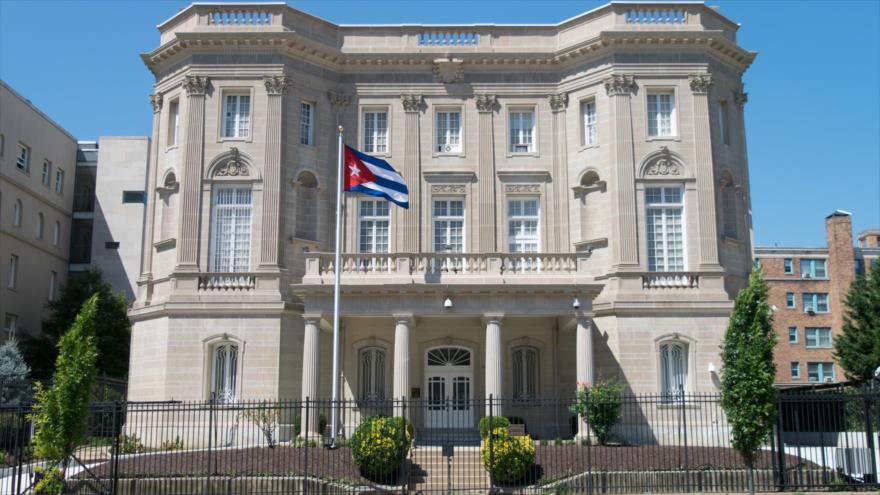 La fachada de embajada de Cuba en Washington D.C, la capital de Estados Unidos. 