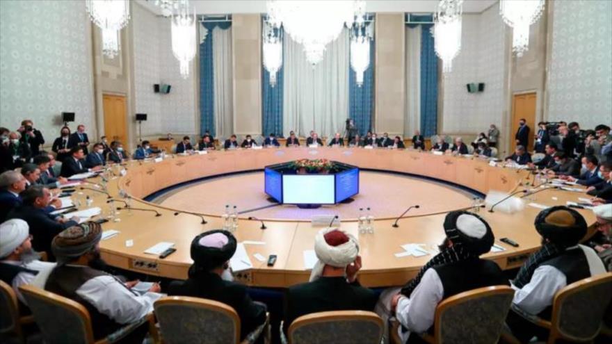 La reunión sobre Afganistán, en el Formato de Moscú, octubre de 2021. (Foto: Sputnik)