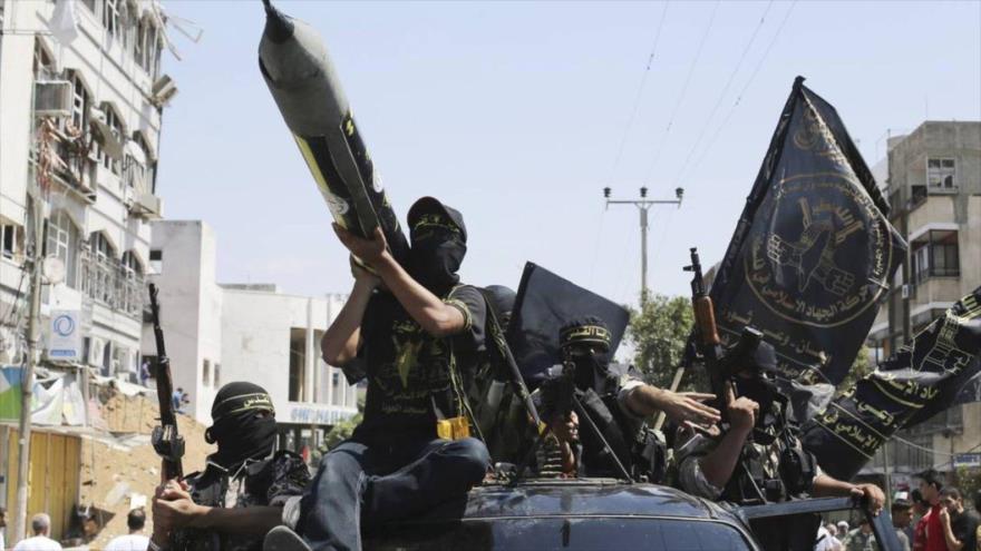 Combatientes de la Yihad Islámica Palestina realizan un desfile militar en Gaza. (Foto: Reuters)