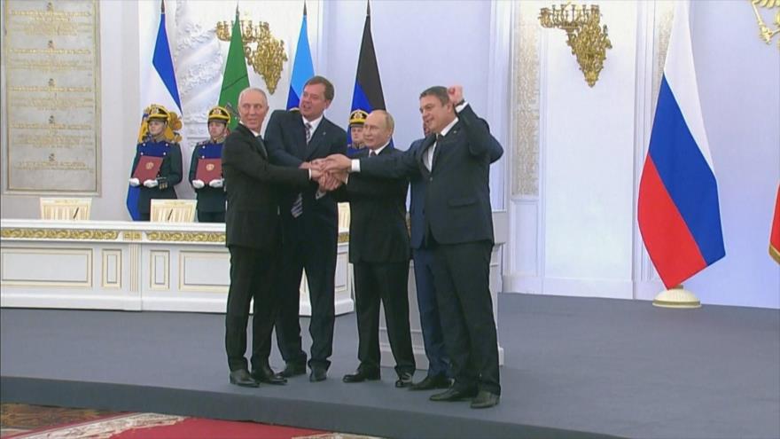 Putin alaba unidad de rusos en aniversario de anexión de 4 regiones | HISPANTV