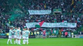 Hinchas de Celtic exhiben pancartas en apoyo a Palestina