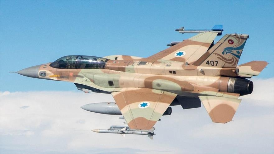 Avión de combate israelí F16. 